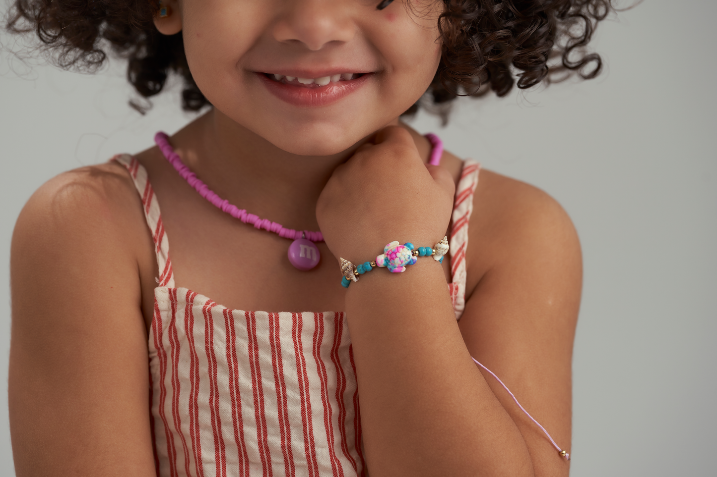 Purple turtle kids bracelet (anklet)