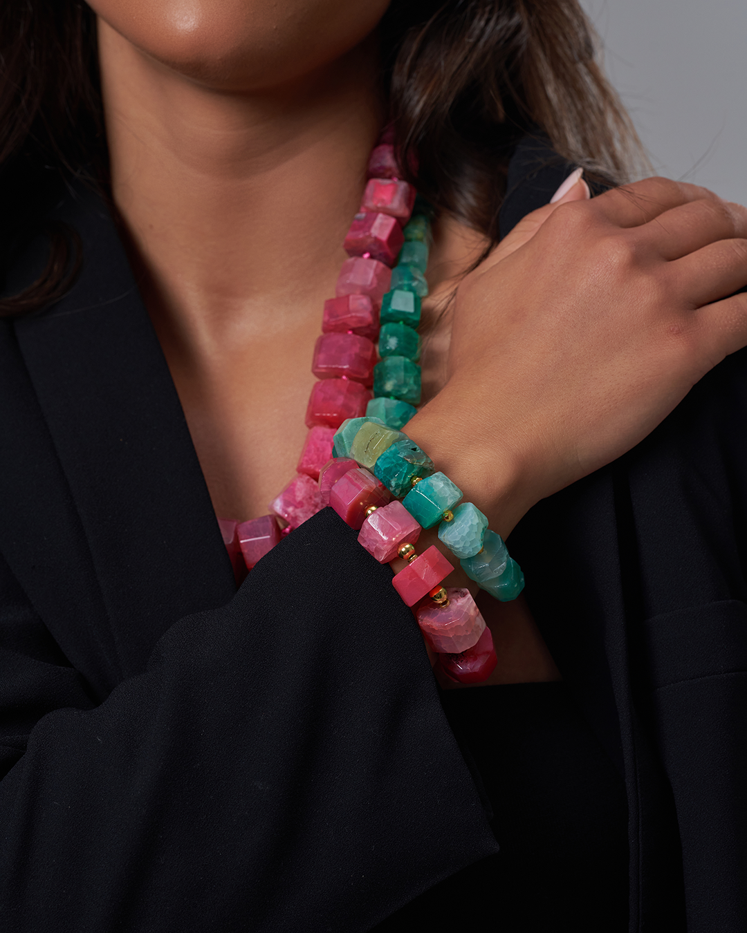 Fuchsia and Green bracelet
