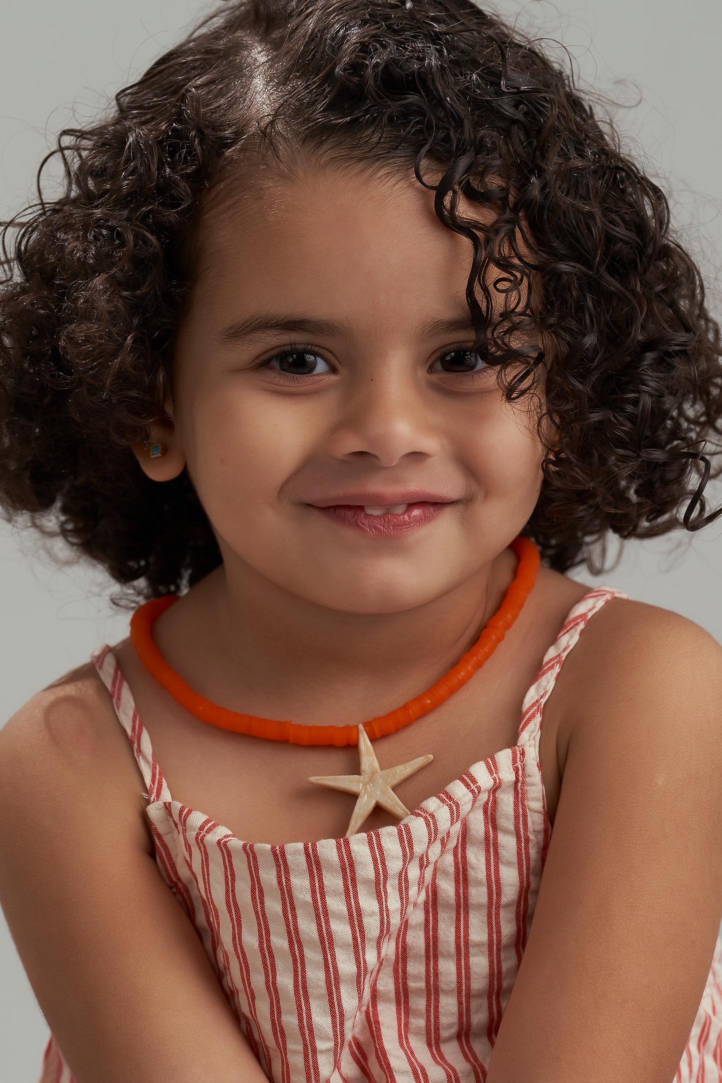 Orange kids starfish necklace