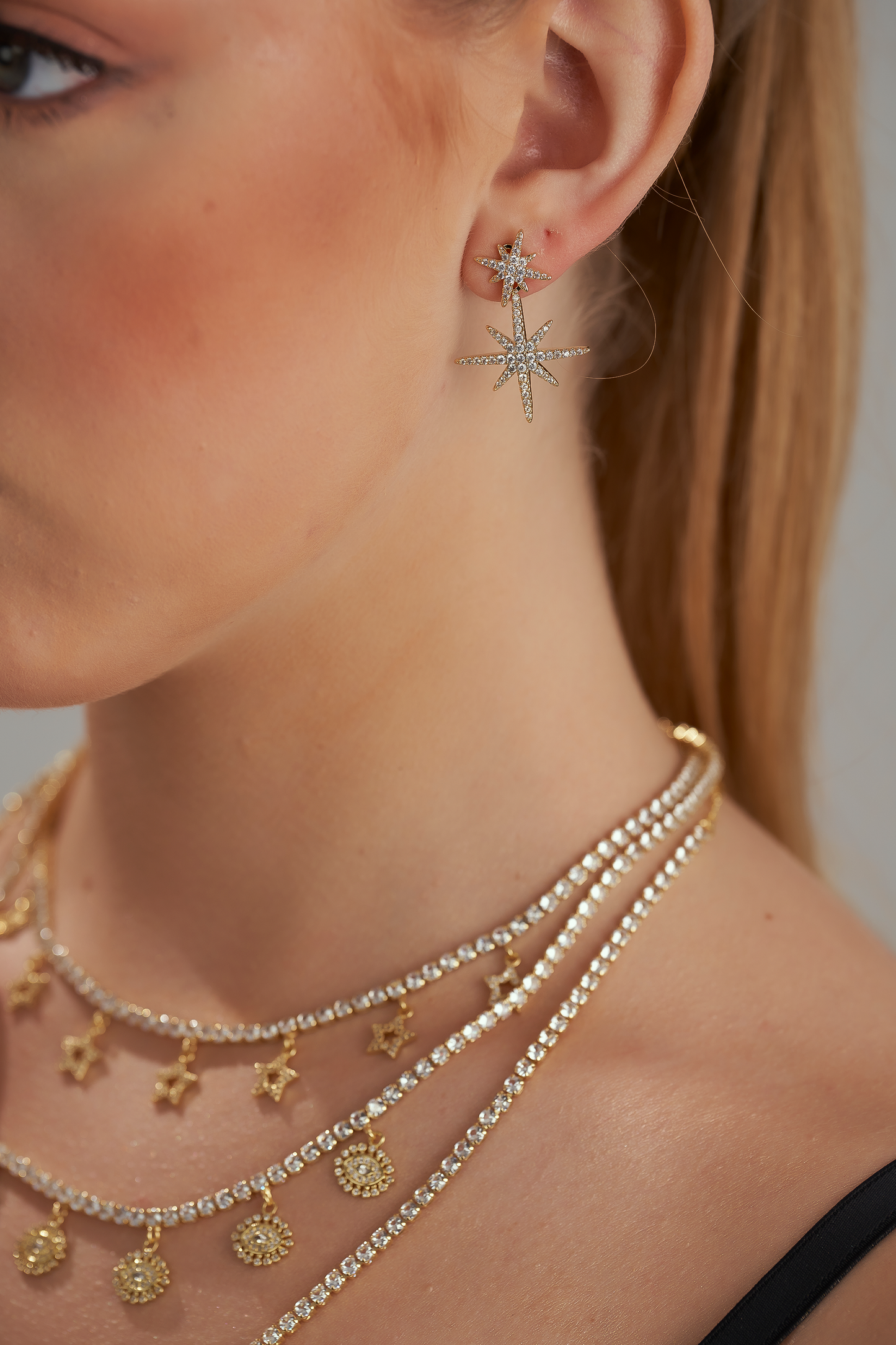 Double star earrings