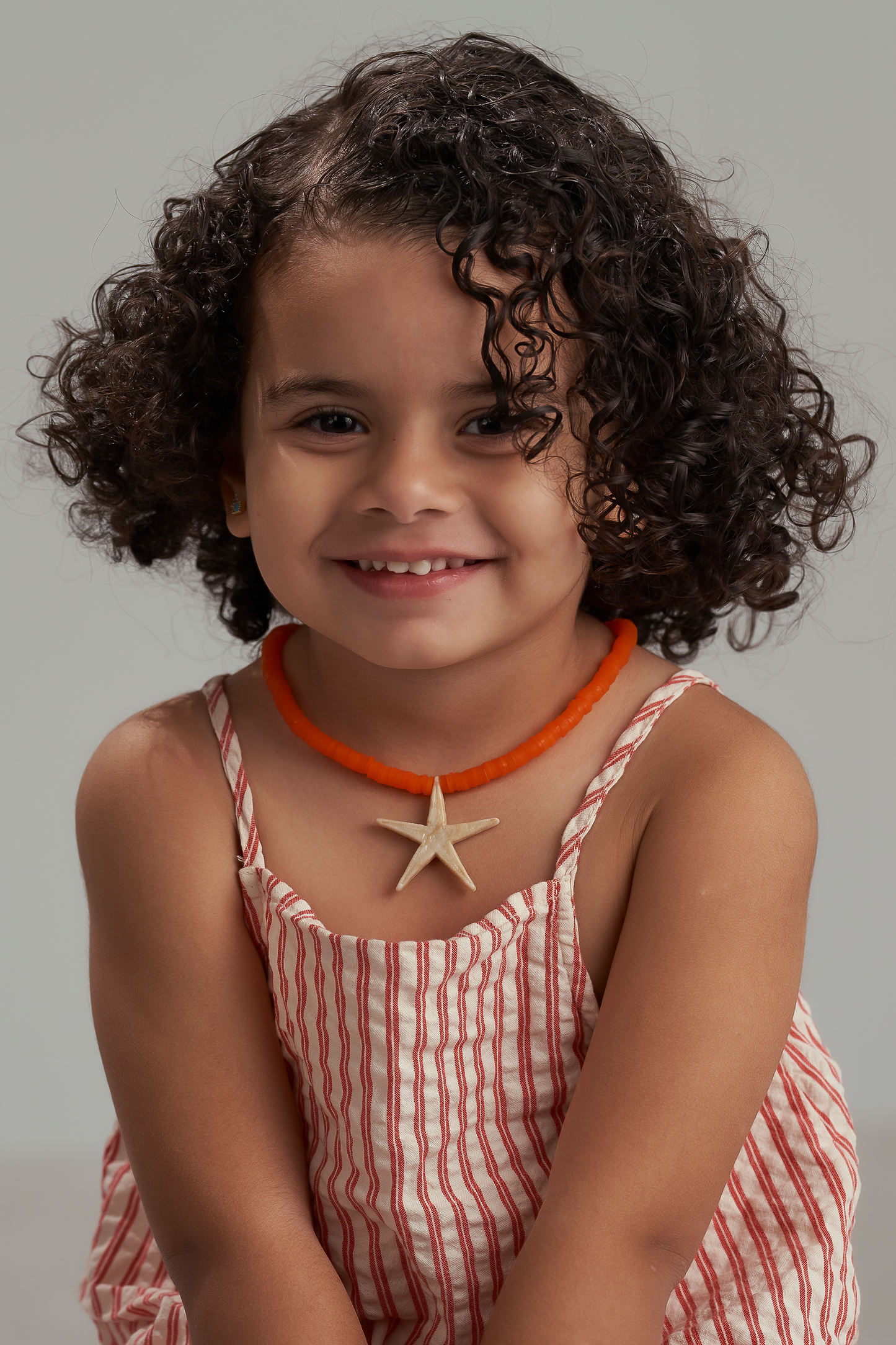 Orange kids starfish necklace