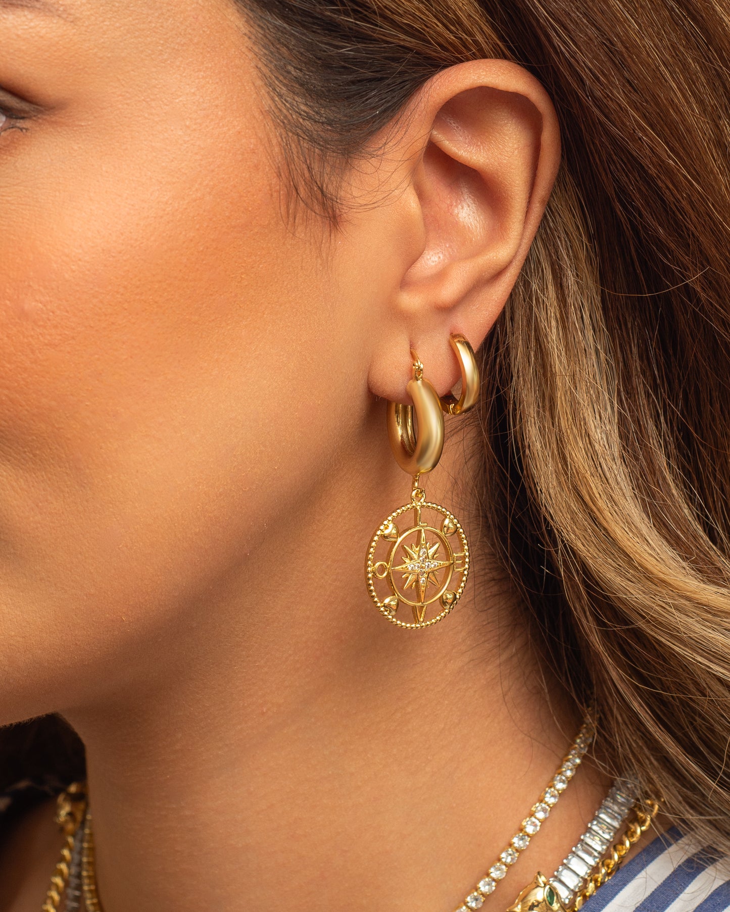 Compass earrings