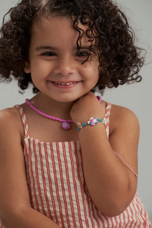 Purple turtle kids bracelet (anklet)