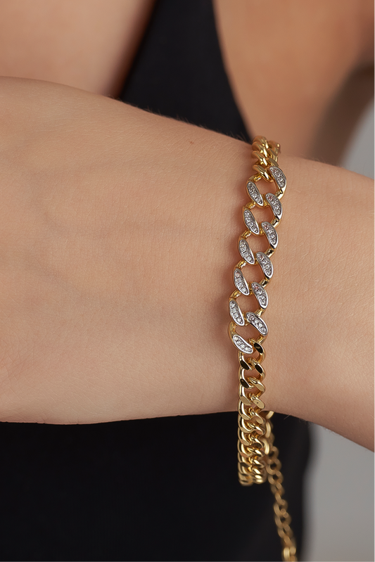 Silver and gold chain bracelet