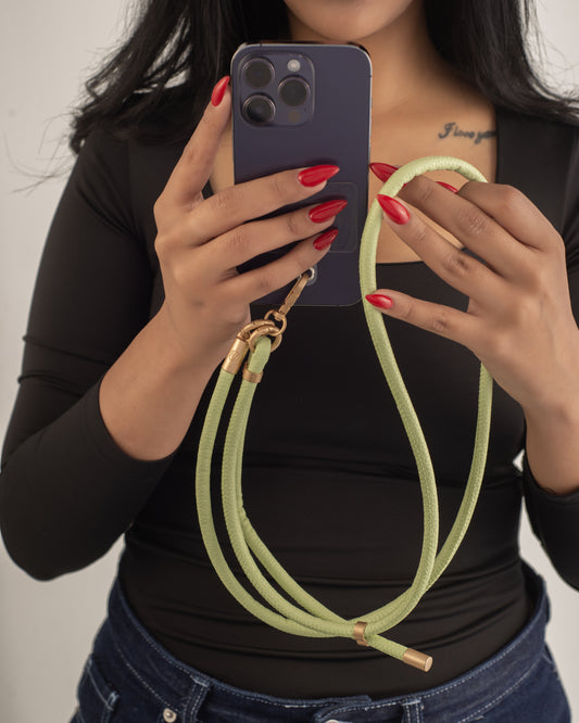 Pistachio leather mobile cord