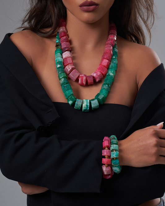 Fuchsia and Green bracelet