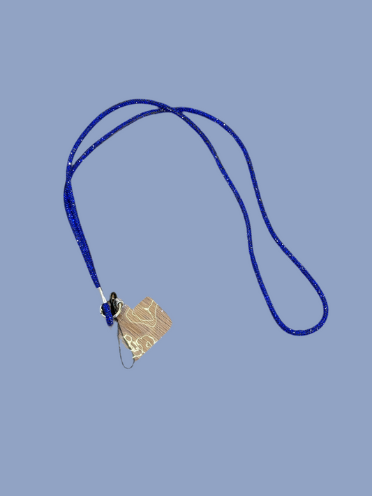 Blue glitter mobile cord