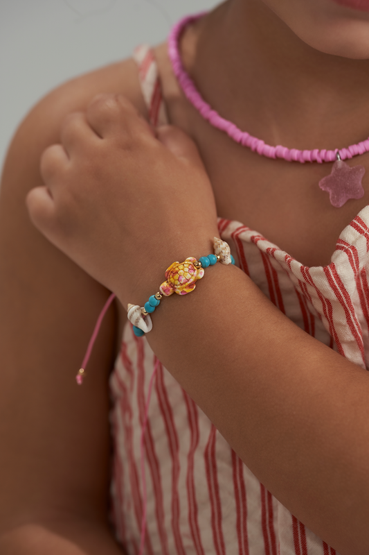 Orange Turtle kids bracelet (anklet)