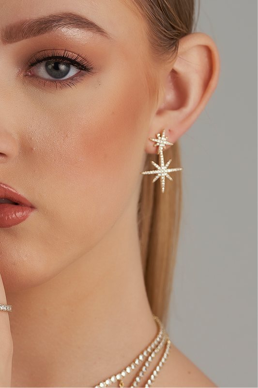 Double star earrings