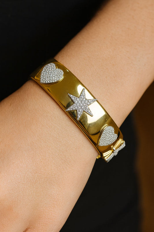 Heart and stars bangle