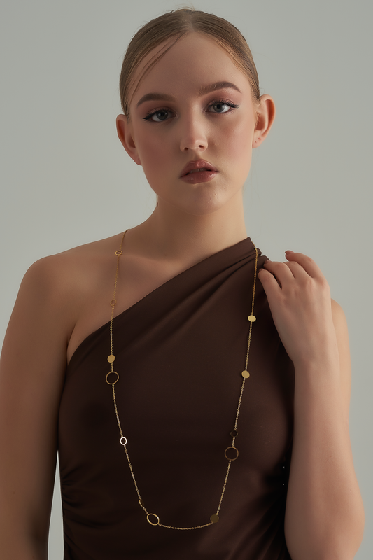 Circle long necklace