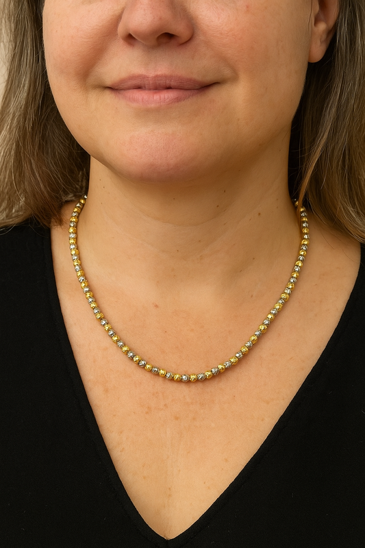 Silver & gold balls necklace