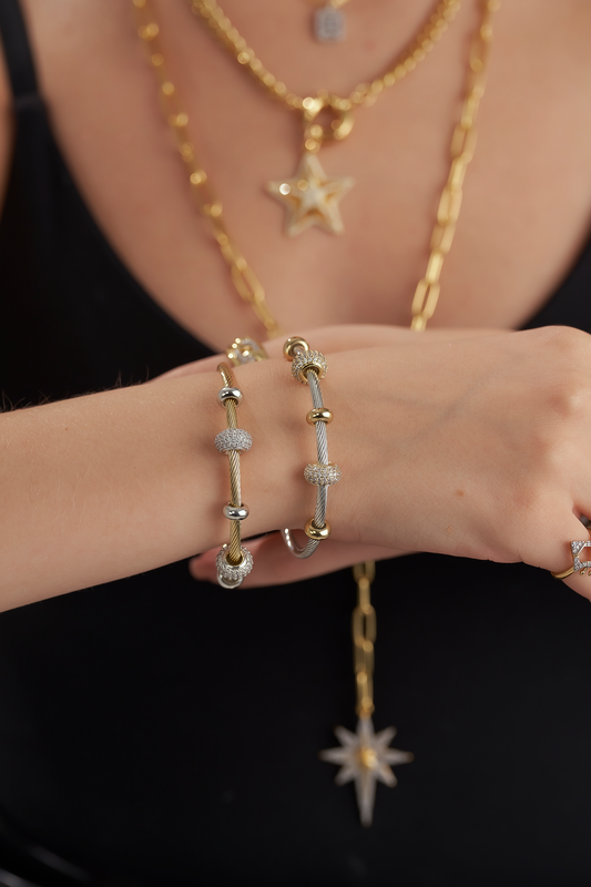 Bangle silver & gold