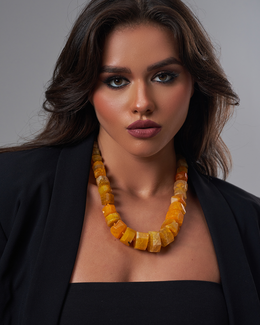 Yellow bulky Necklace