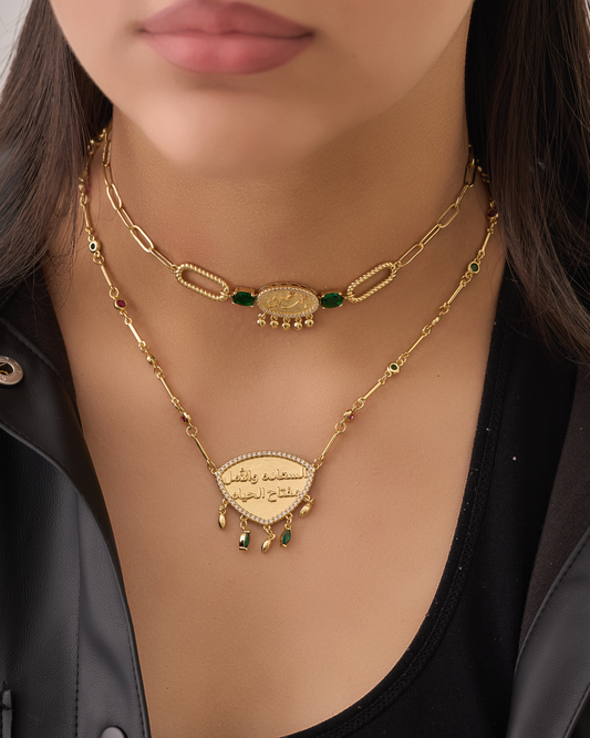 Necklace السعاده و الأمل مفتاح الحياه
