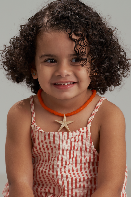 Orange kids starfish necklace