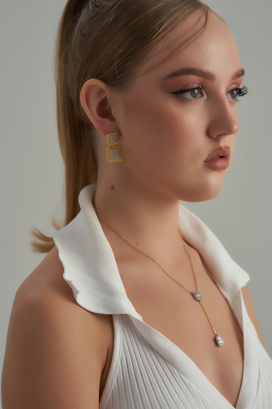 Square drop necklace