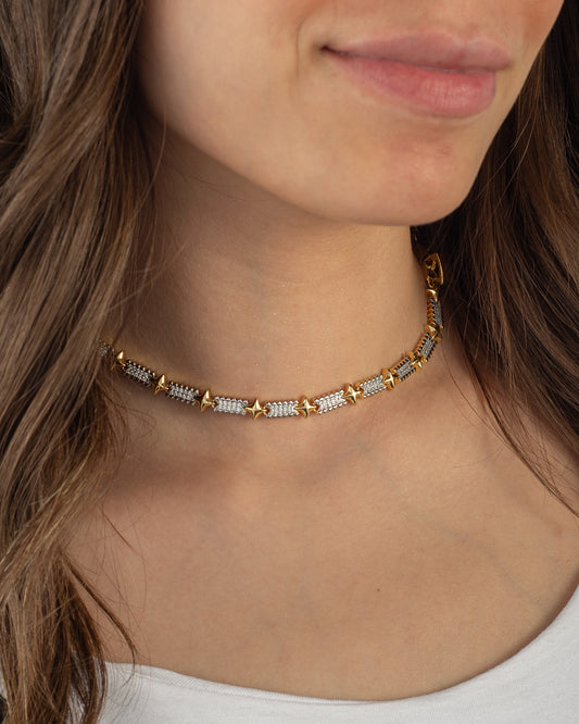 Silver gold chocker